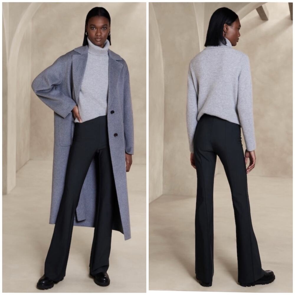 Banana Republic Ramira Bi-Stretch Flare Pant Navy Blue 12